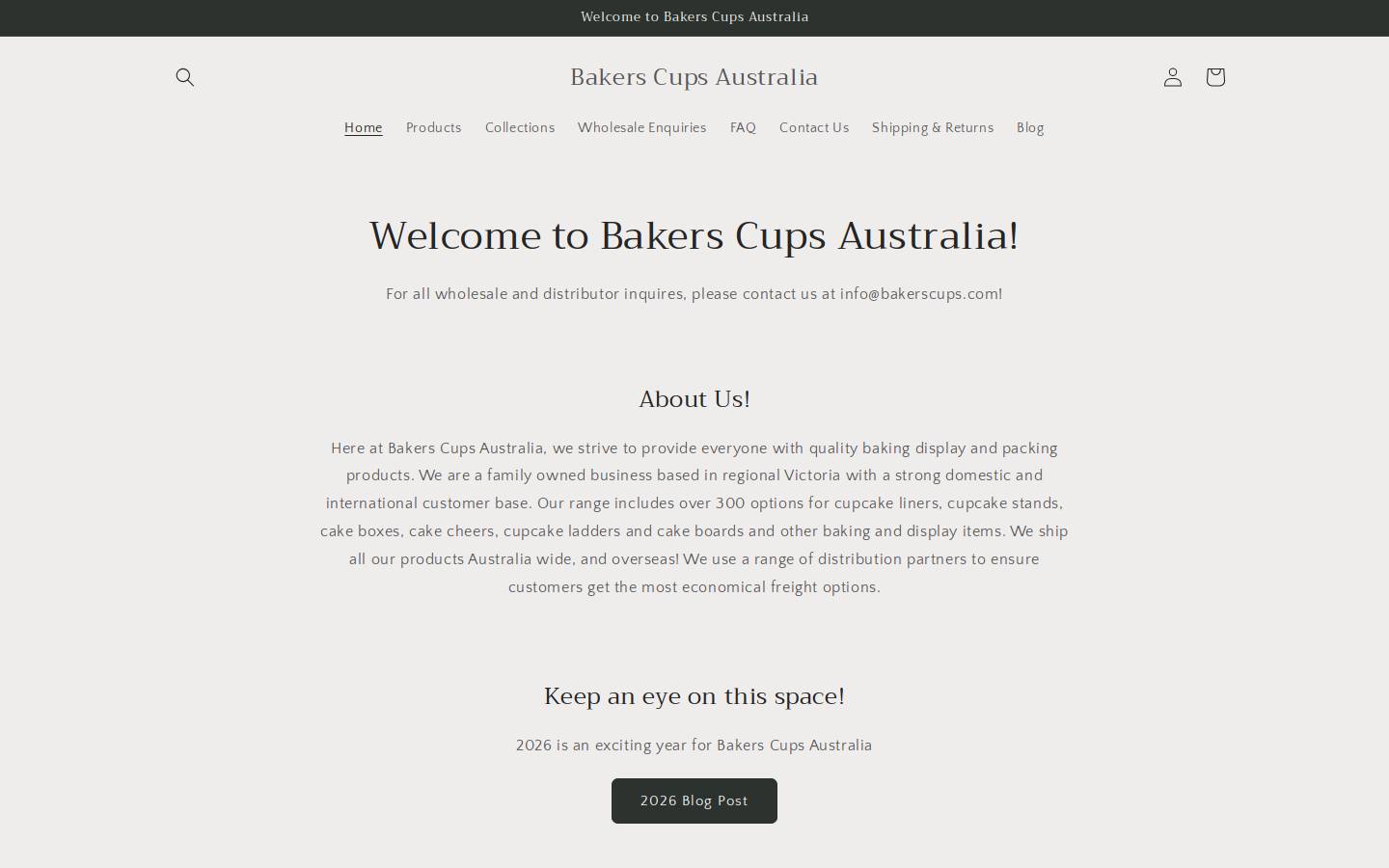 bakerscups.com homepage screenshot