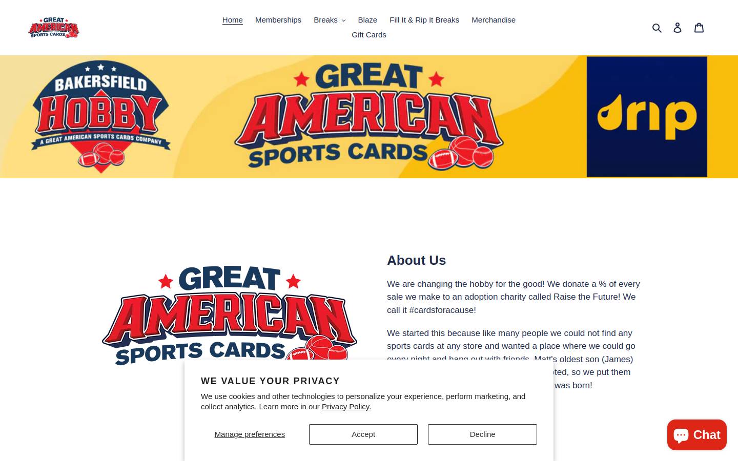 bakersfieldhobby.com homepage screenshot