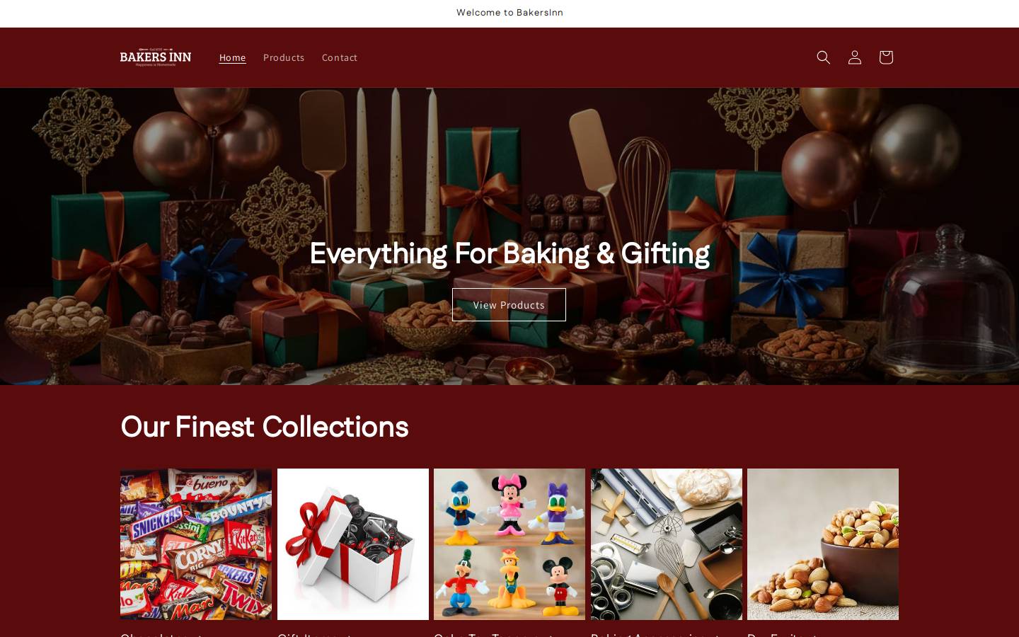 bakersinn.in homepage screenshot