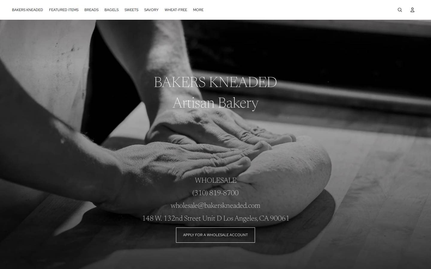 bakerskneaded.com homepage screenshot