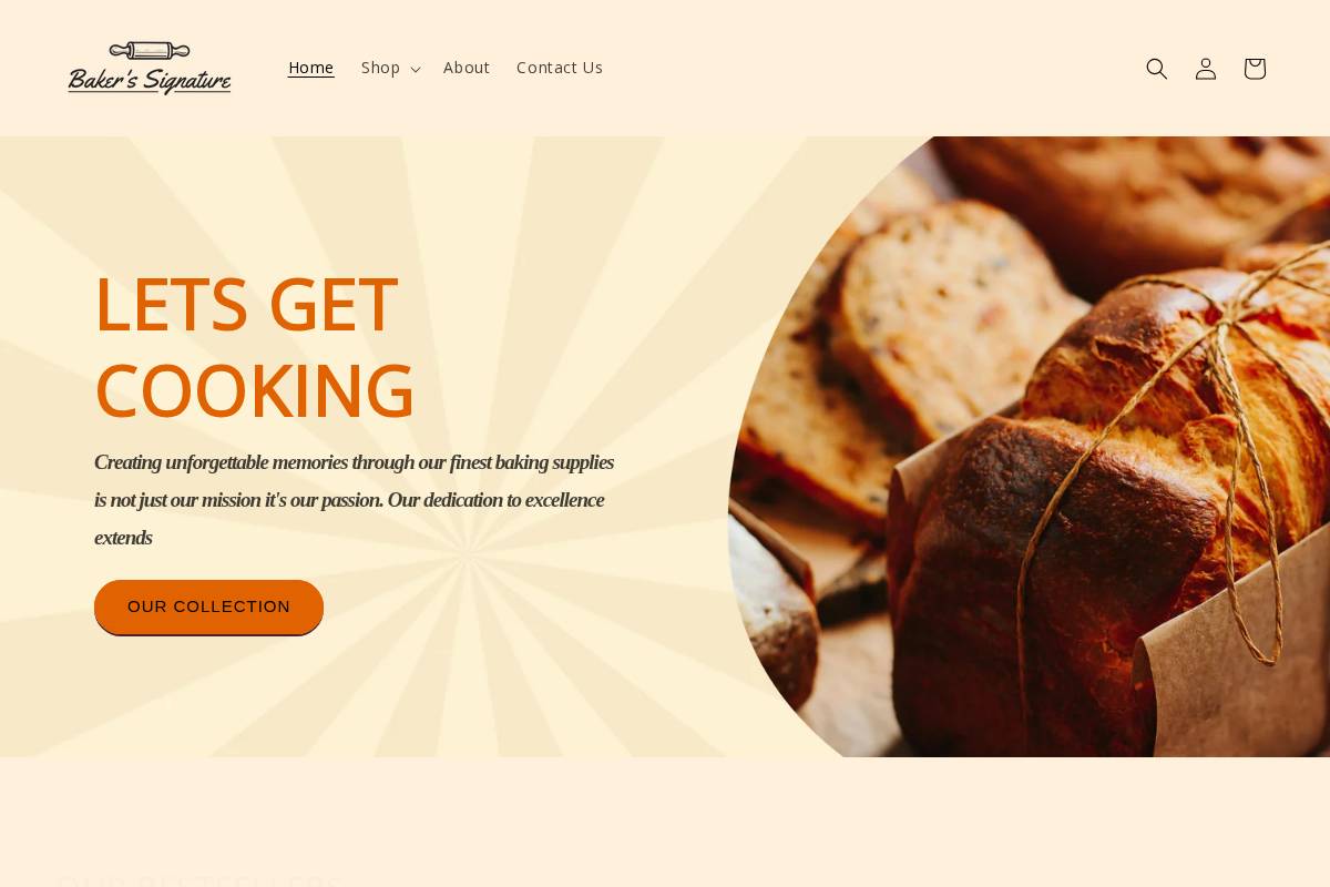 bakerssignature.com homepage screenshot