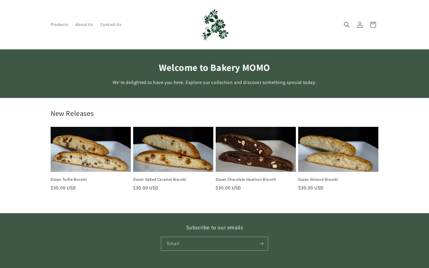 bakerymomo.com homepage screenshot
