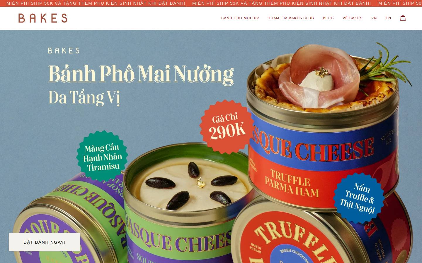 bakes-saigon.com homepage screenshot