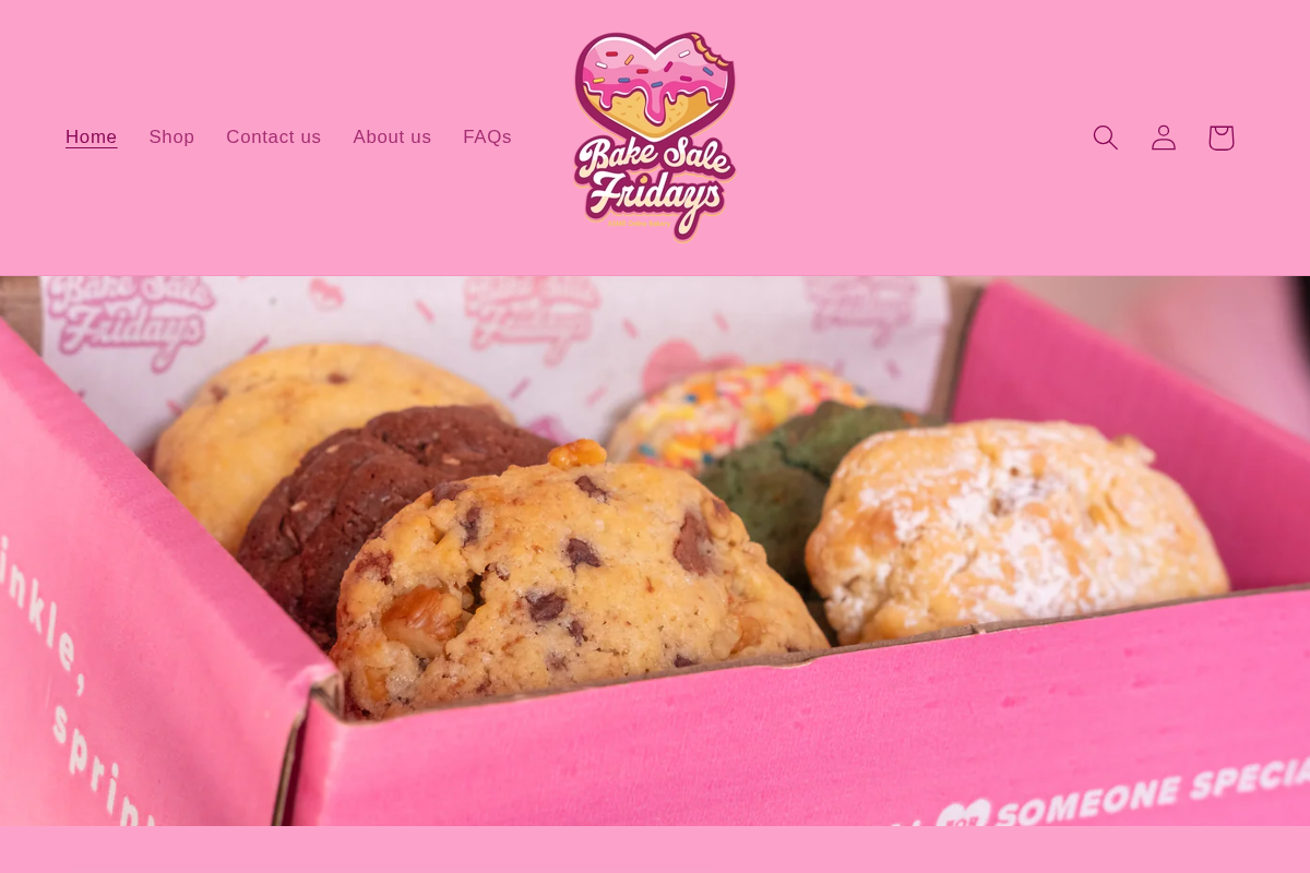 Bake Sale Fridays homepage screenshot