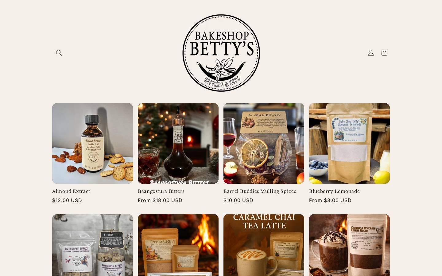 bakeshopbettys.com homepage screenshot