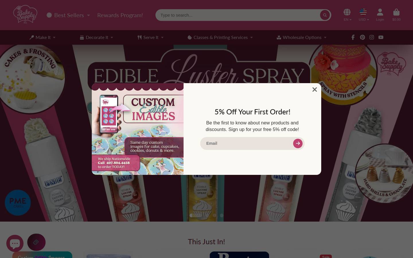 bakesupplyplus.com homepage screenshot