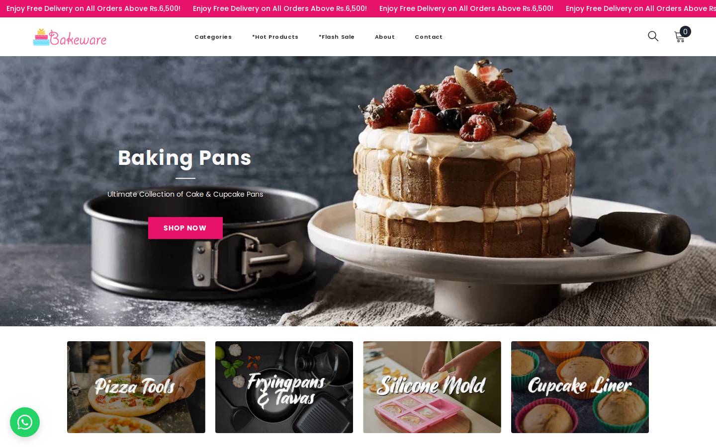 bakeware.pk homepage screenshot