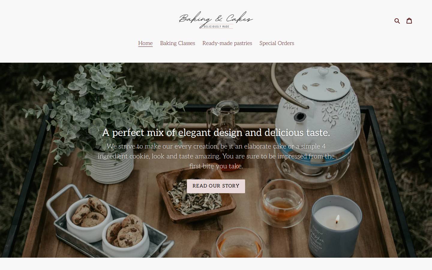 bakingandcakes.com homepage screenshot