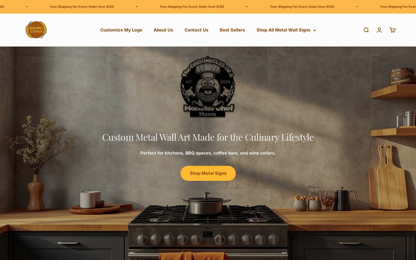 Bakingcoves homepage screenshot