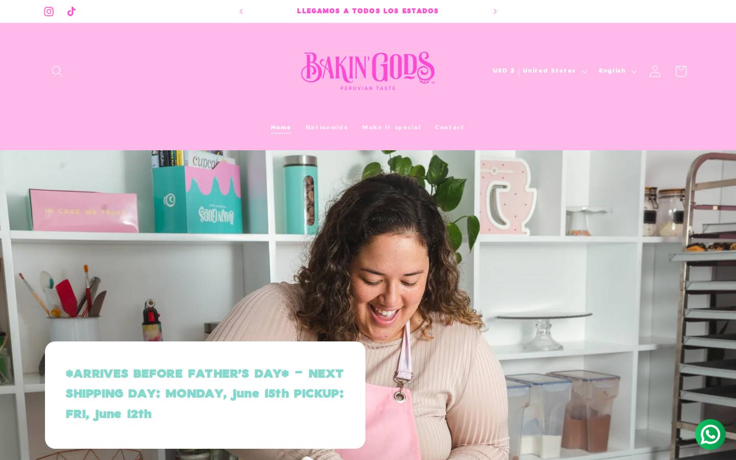 bakingods.com homepage screenshot