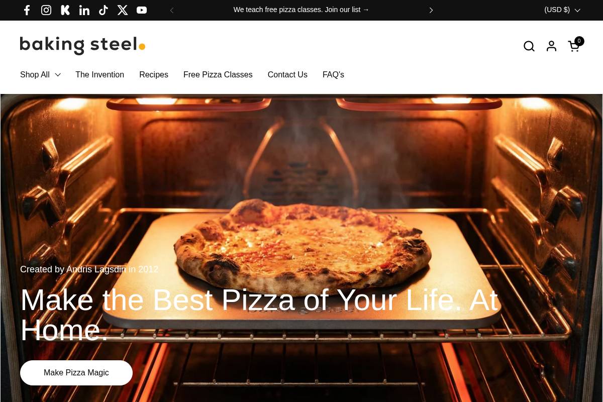 bakingsteel.com homepage screenshot