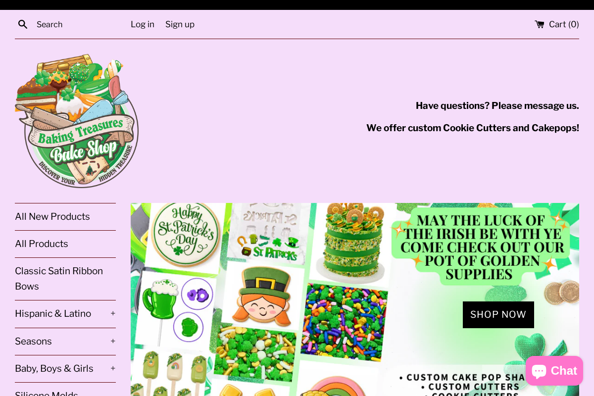 bakingtreasuresbakeshop.com homepage screenshot