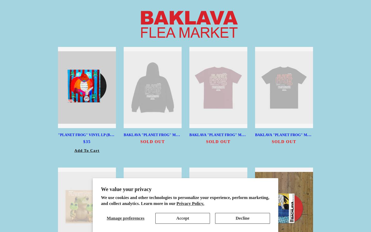 Baklavafleamarket homepage screenshot