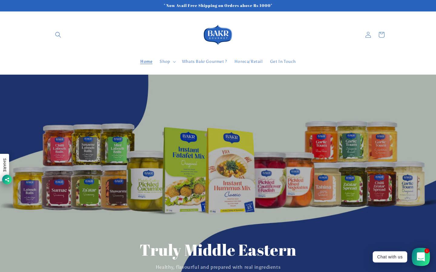 bakrgourmet.com homepage screenshot