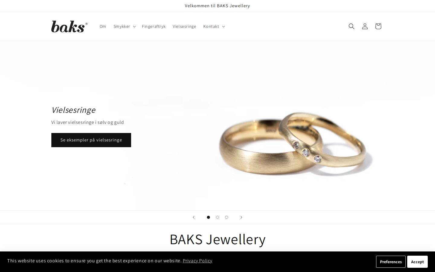 BAKS JEWELLERY homepage screenshot