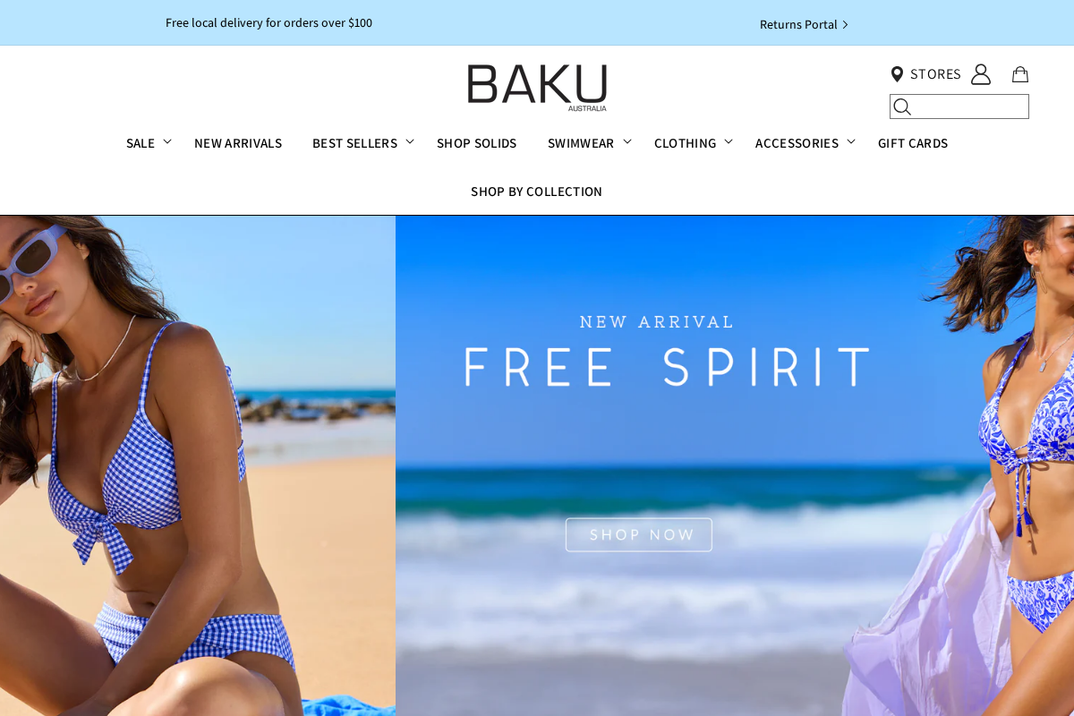 bakuswimwear.com.au homepage screenshot