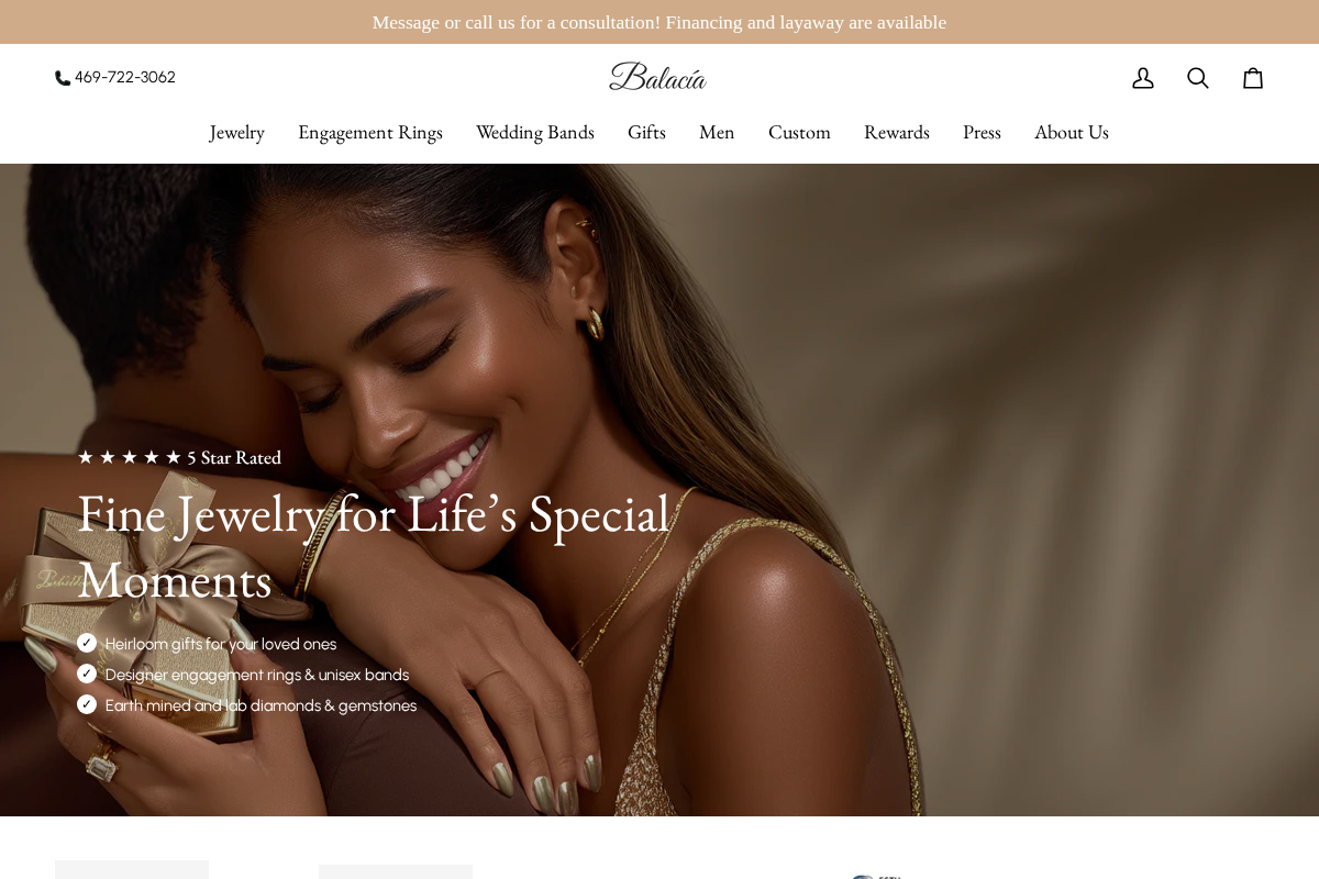 balacia.com homepage screenshot