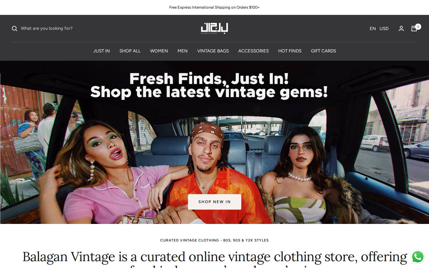 balaganvintage.com homepage screenshot