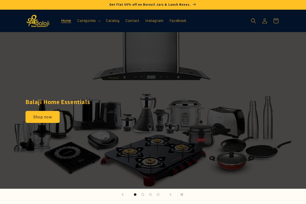 balajihomeessentials.com homepage screenshot