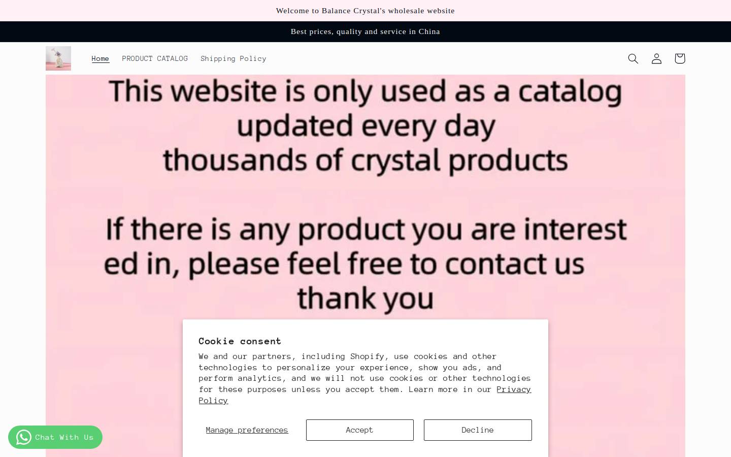 balance-crystal.com homepage screenshot