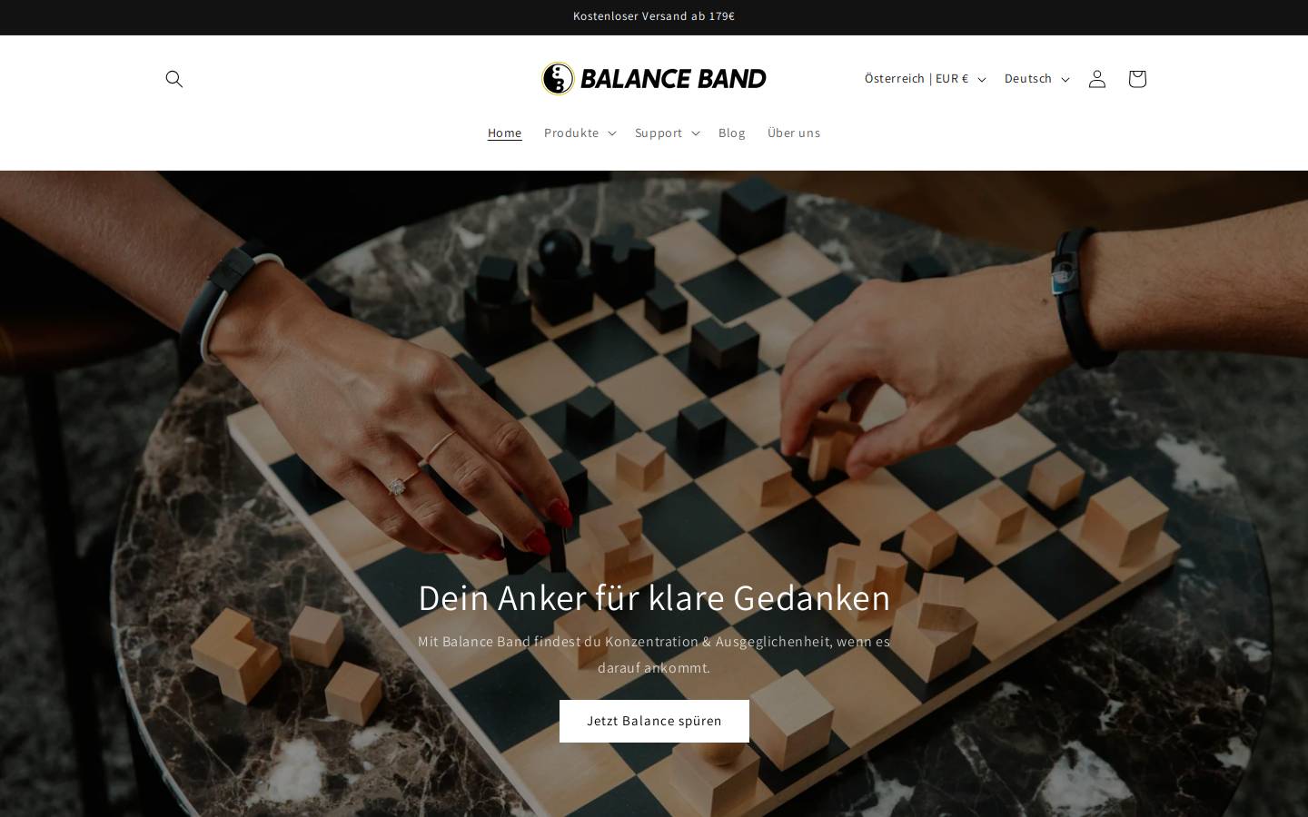 balanceband.com homepage screenshot