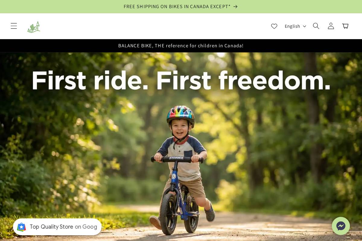 Balance Bike homepage screenshot