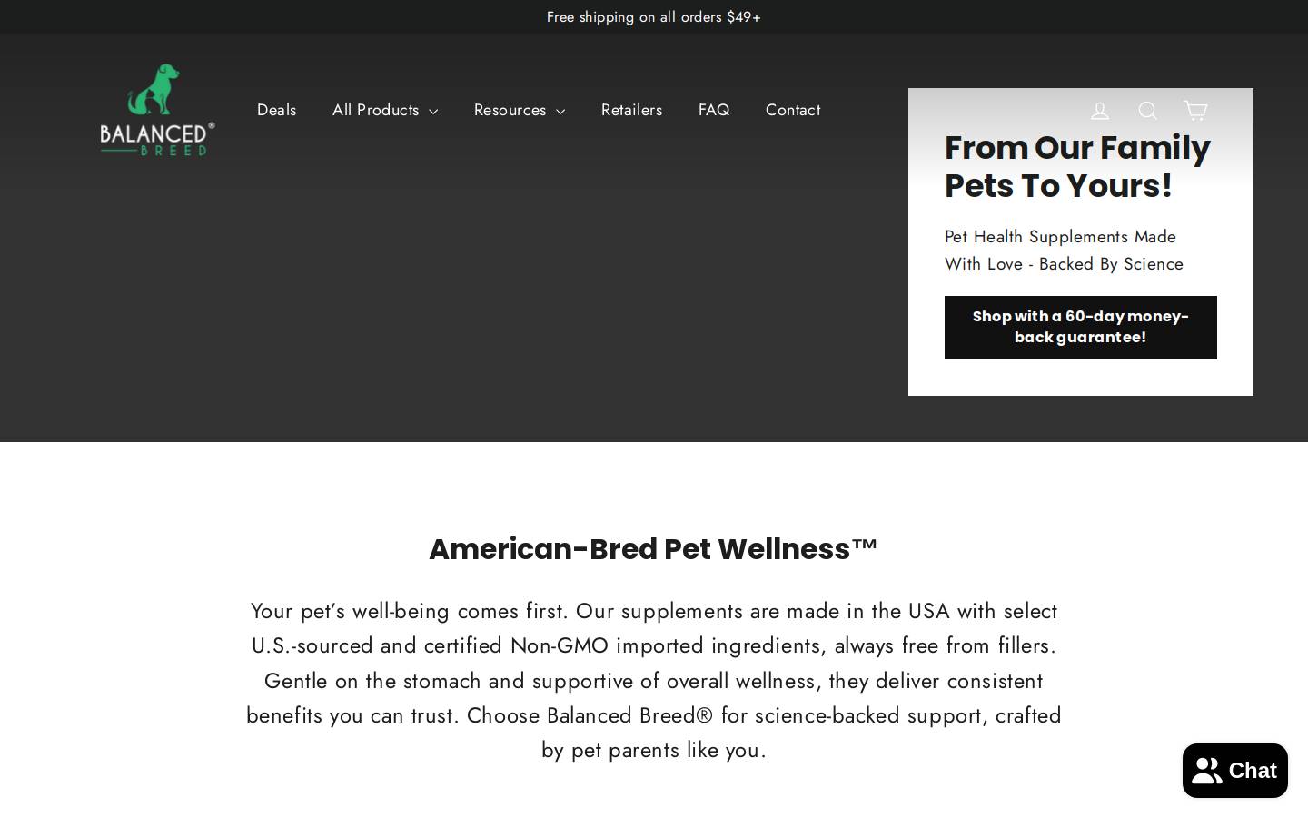 balancedbreed.com homepage screenshot