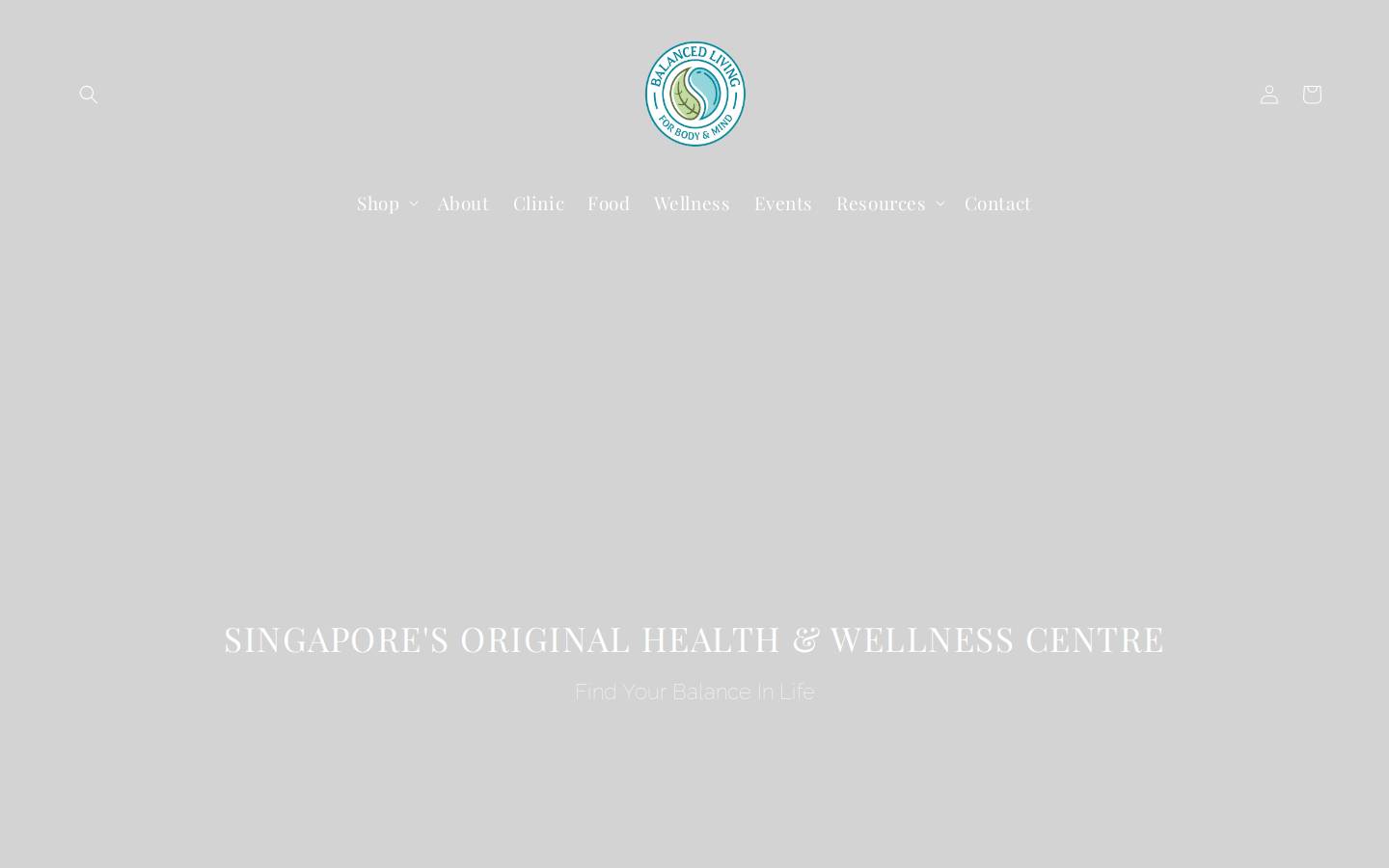 balancedlivingasia.com homepage screenshot