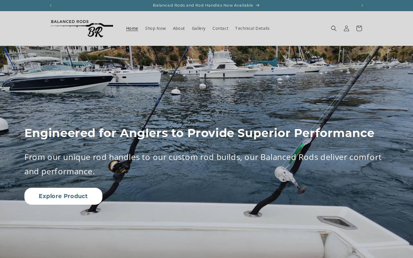 balancedrodsfishing.com homepage screenshot