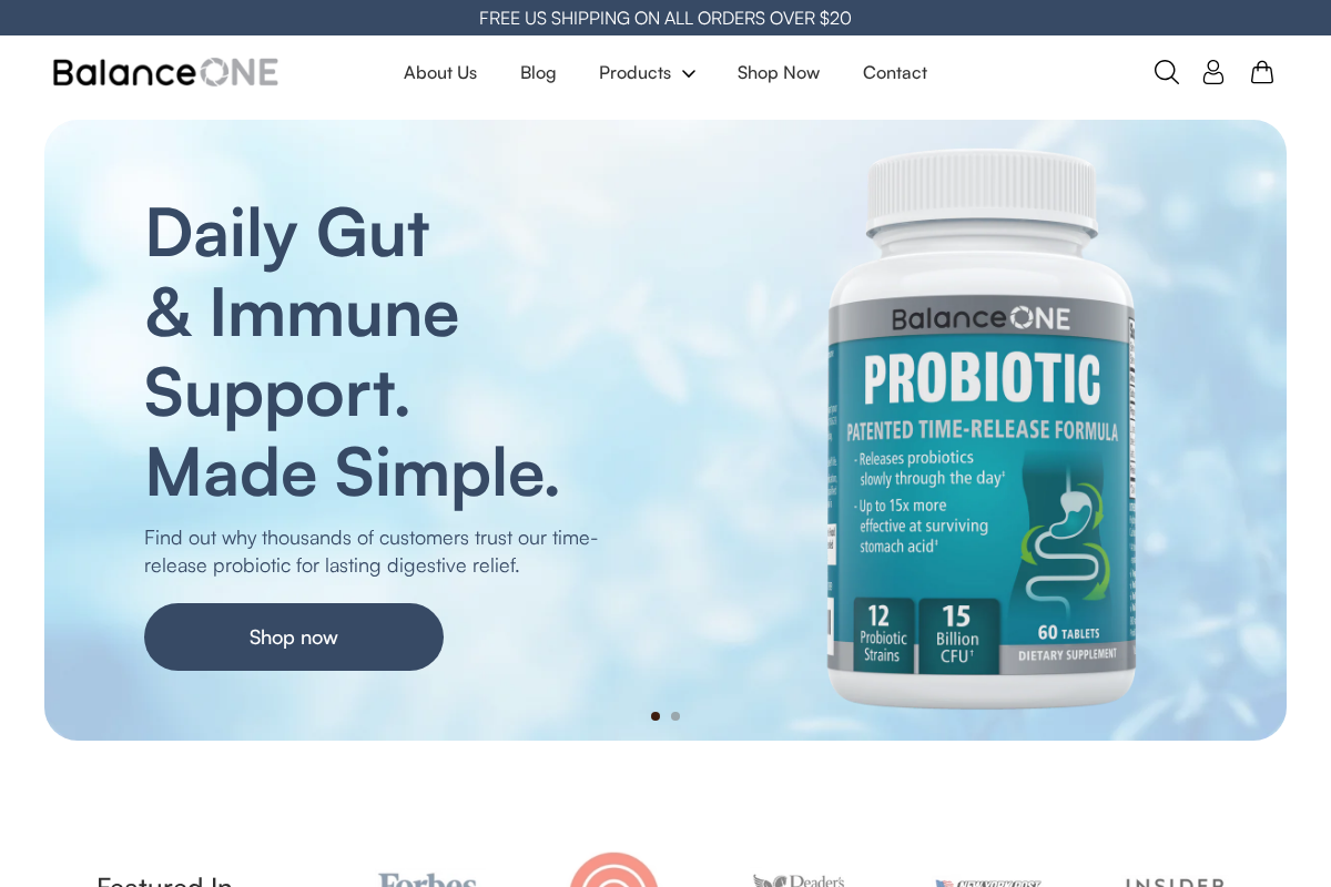 balanceone.com homepage screenshot