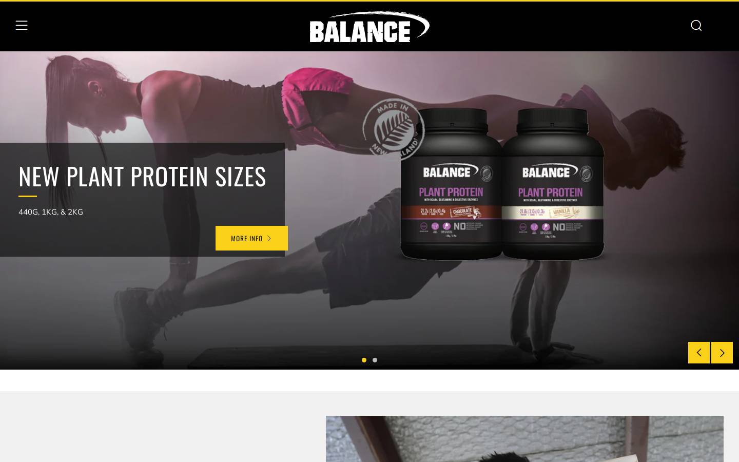 balancesportsnutrition.com homepage screenshot