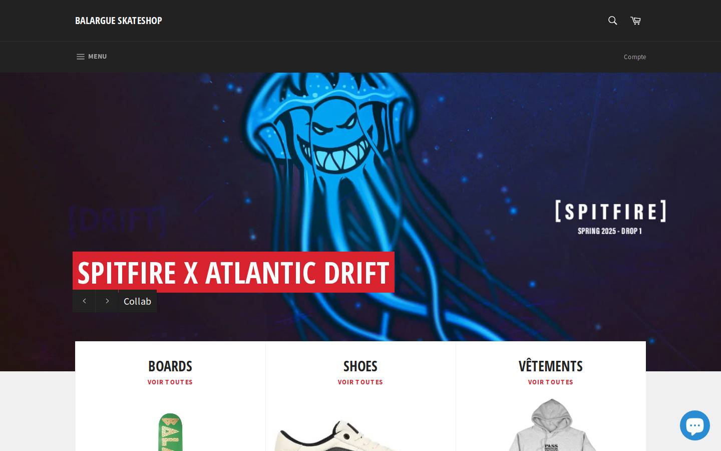 balargueskateshop.com homepage screenshot