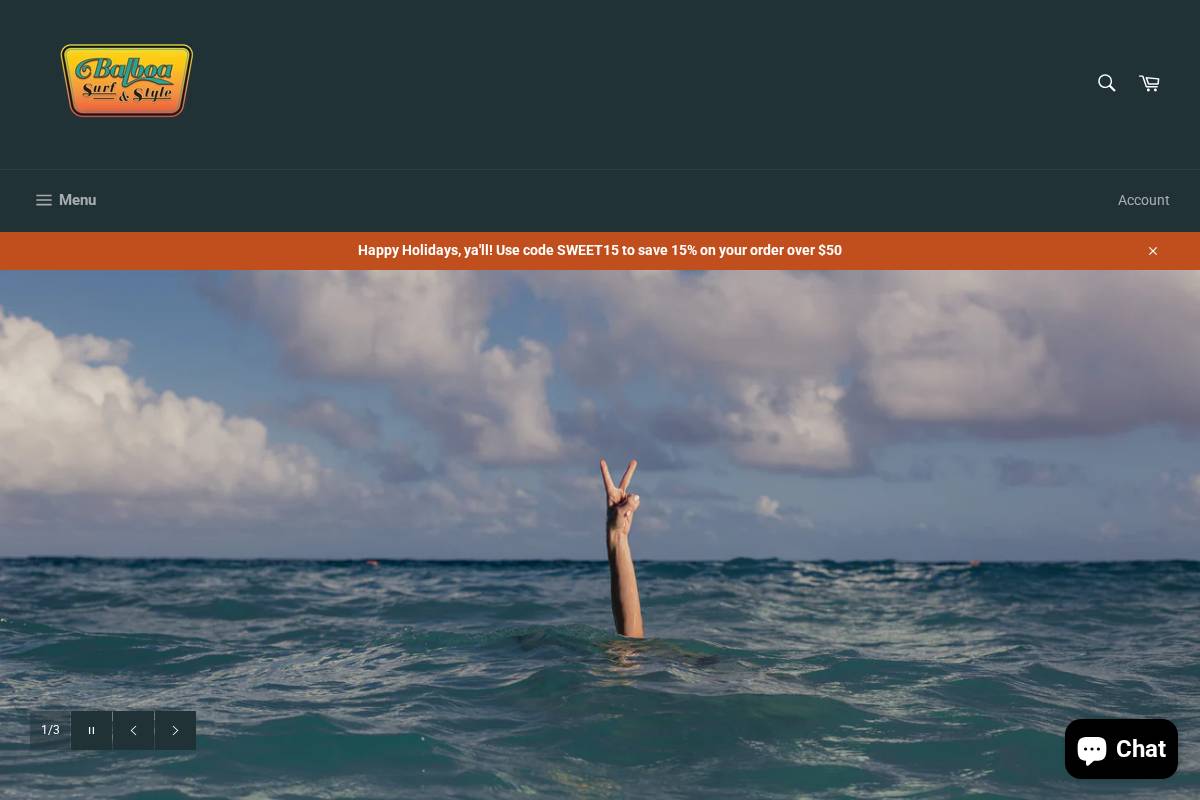 balboasurfandstyle.com homepage screenshot