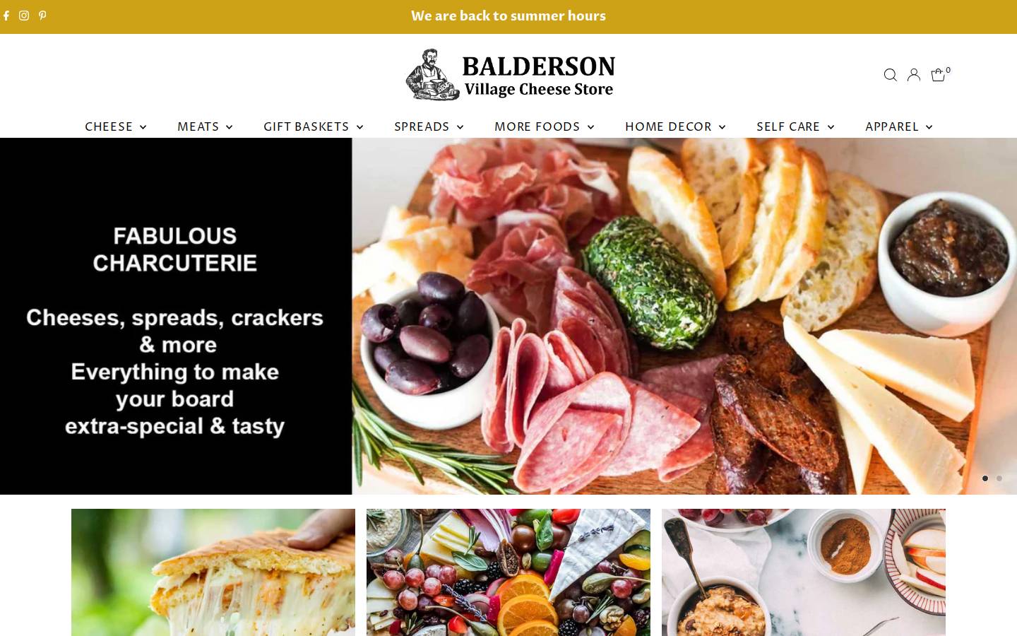 baldersonvillagecheese.ca homepage screenshot