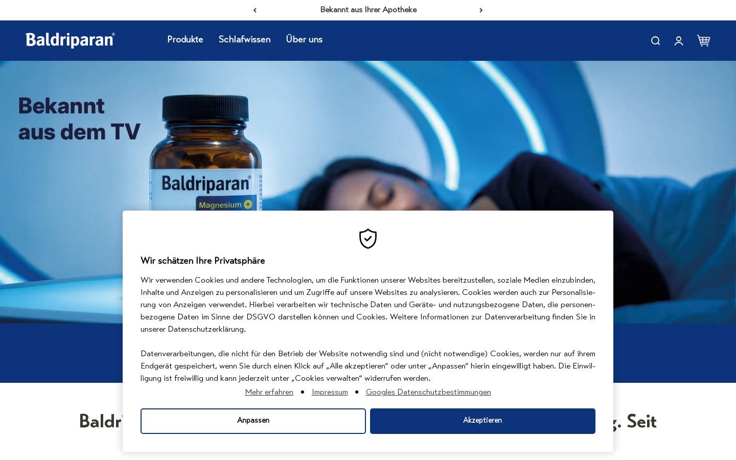 Baldriparan homepage screenshot