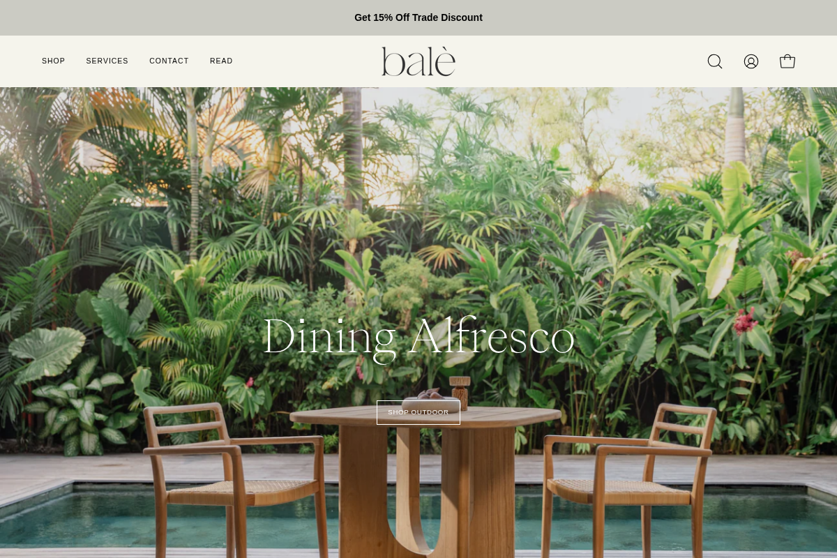 balè homepage screenshot