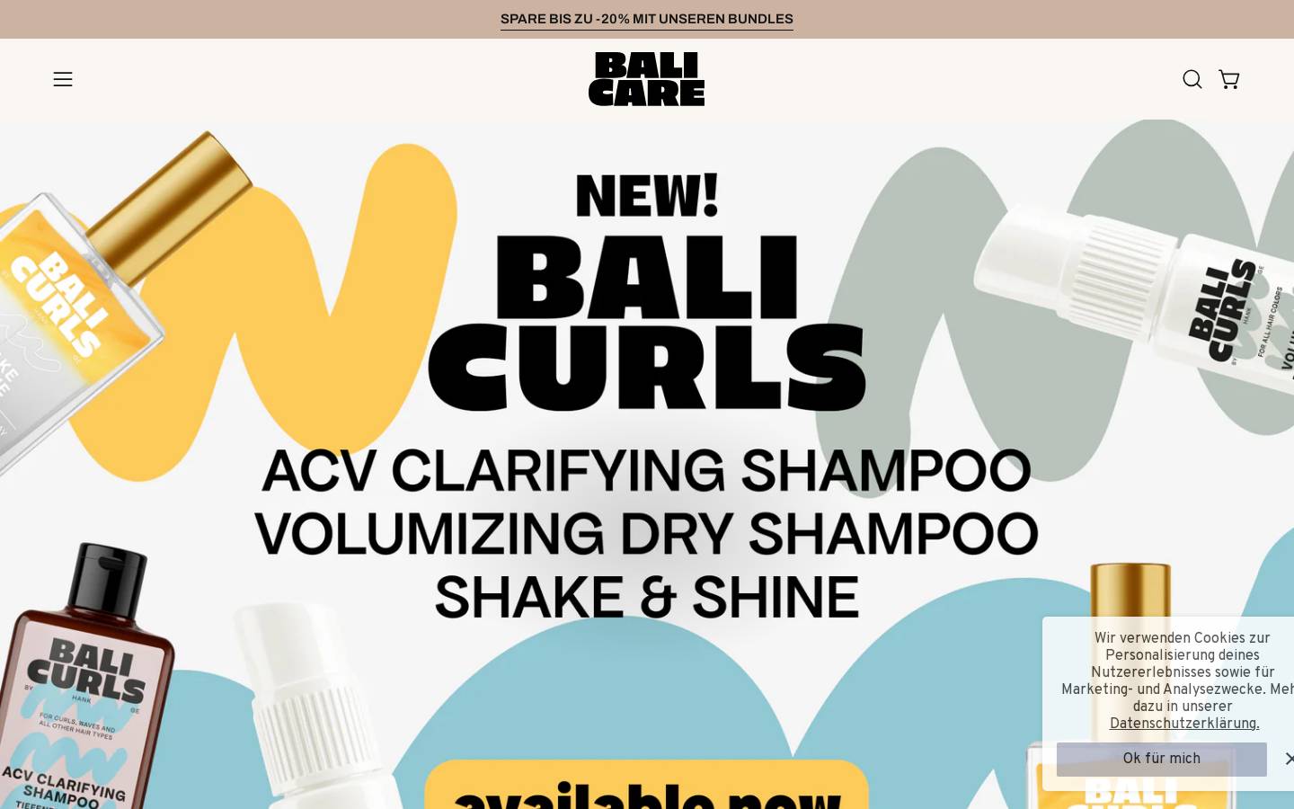 Bali Care homepage screenshot