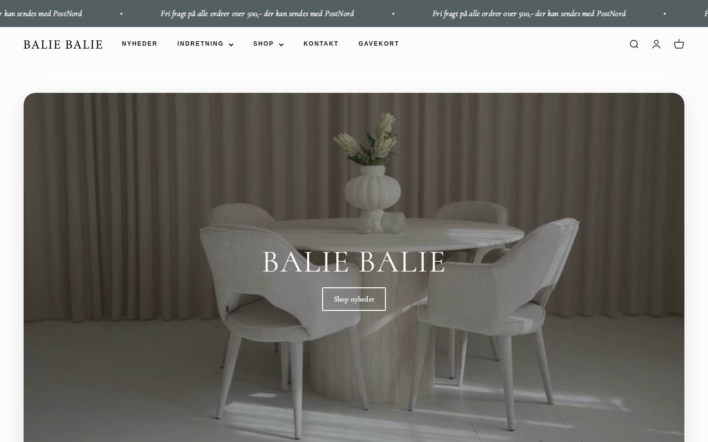 Baliebalie homepage screenshot