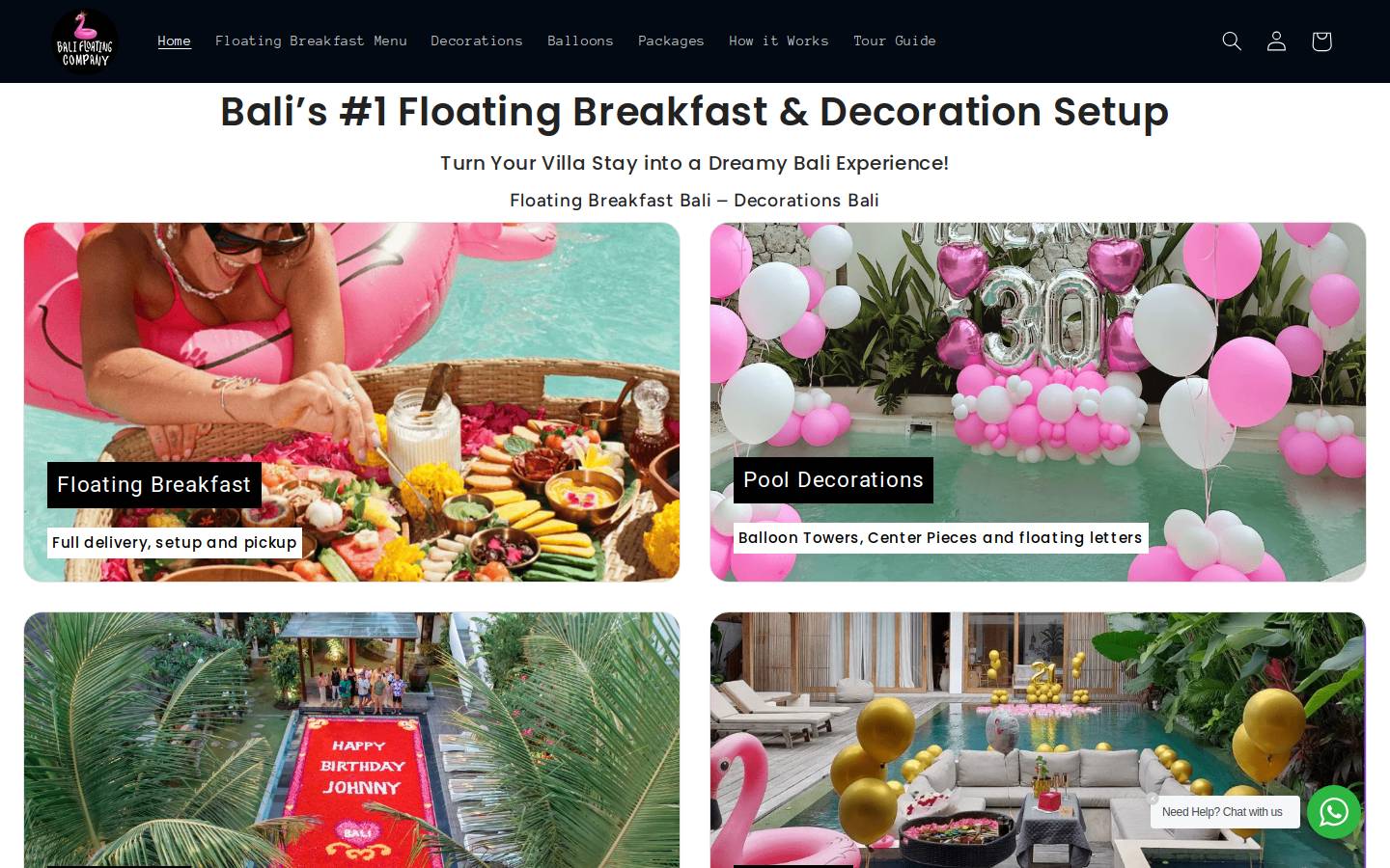 balifloatingkitchen.com homepage screenshot