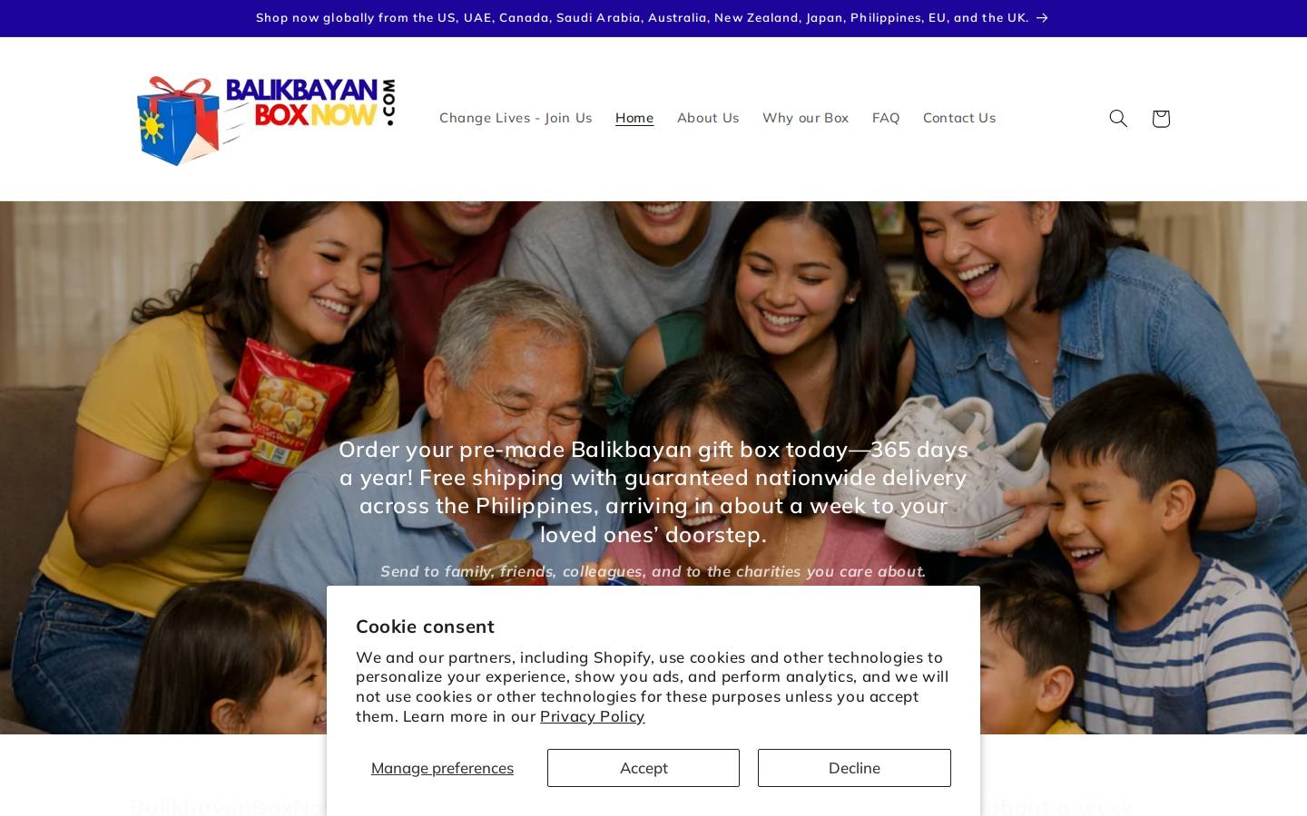 balikbayanboxnow.com homepage screenshot