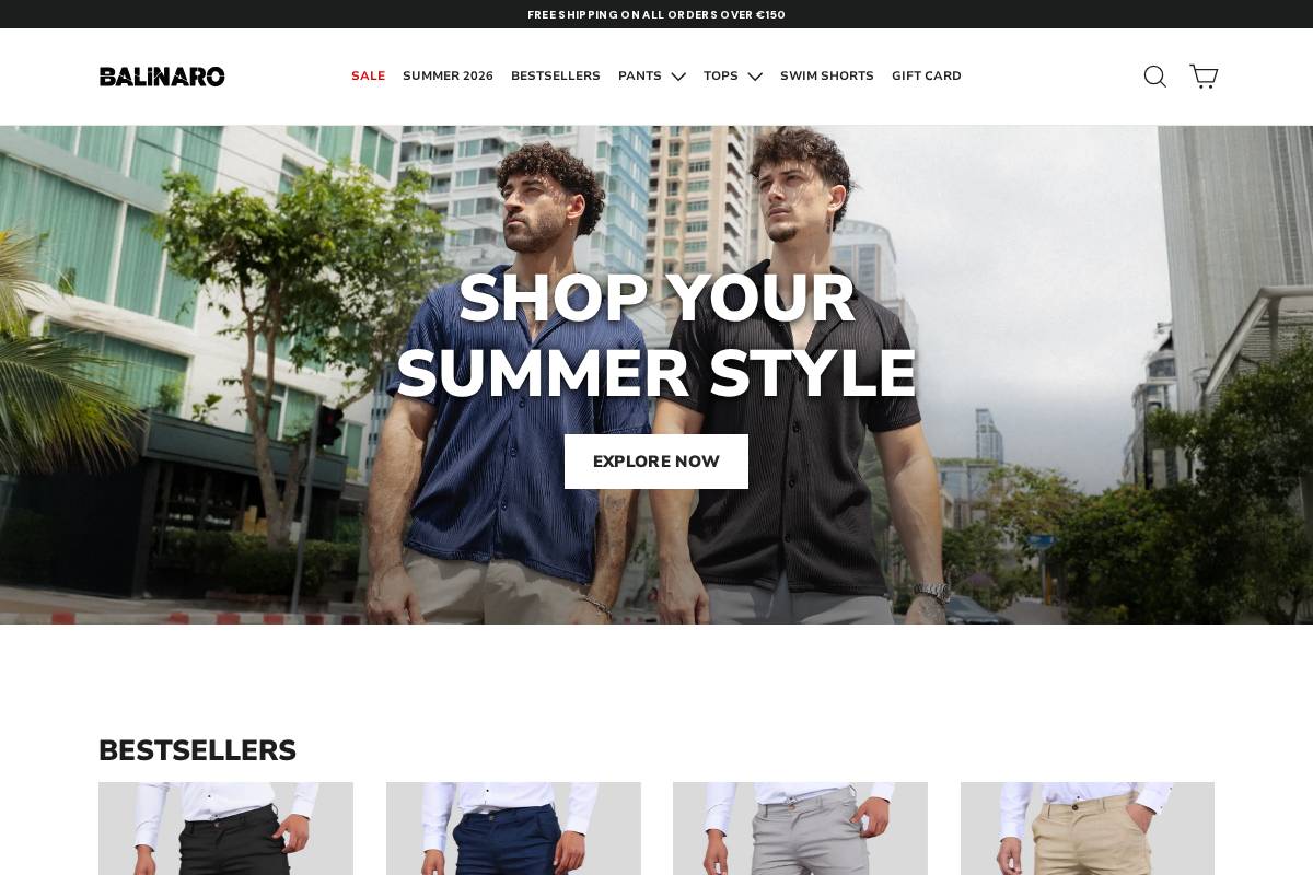 Balinaro homepage screenshot