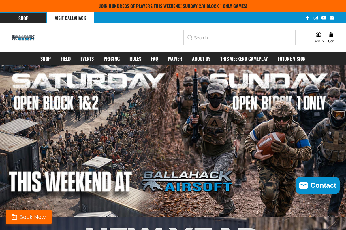 ballahackairsoft.com homepage screenshot