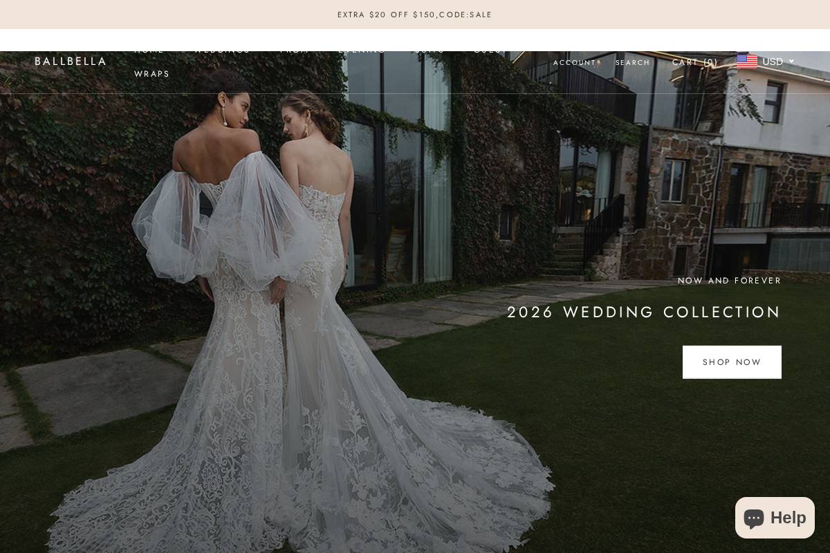 Ballbella homepage screenshot