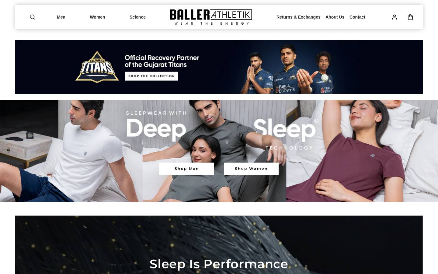 ballerathletik.com homepage screenshot