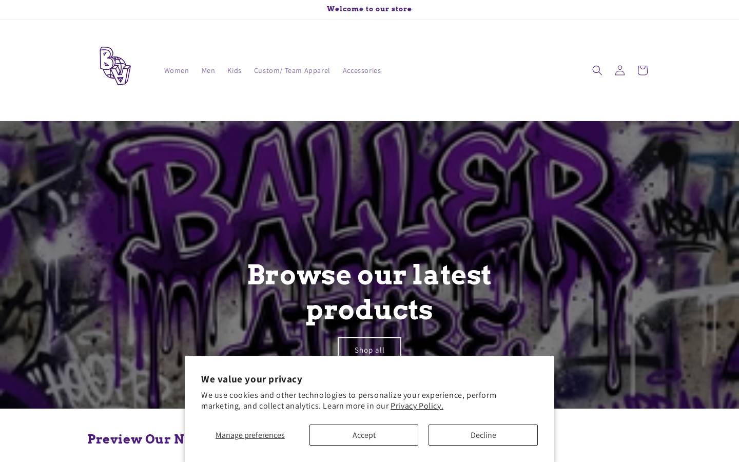 ballerattire.com homepage screenshot