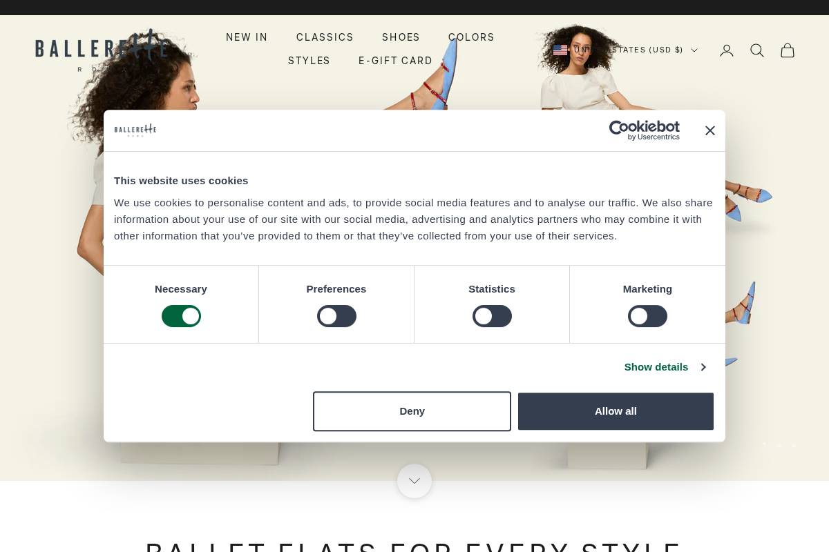 BallereTTe homepage screenshot