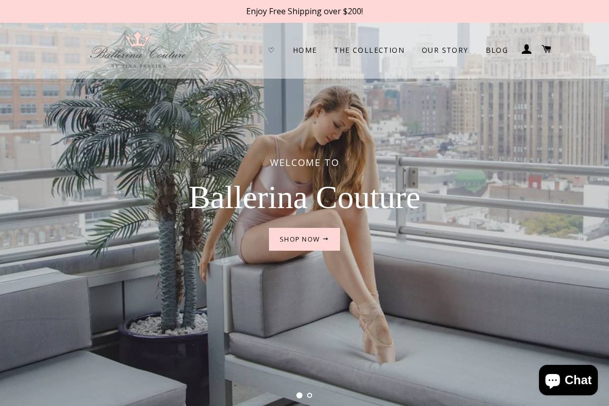 ballerinacouture.com homepage screenshot