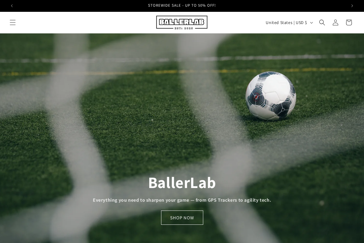 ballerlab.store homepage screenshot