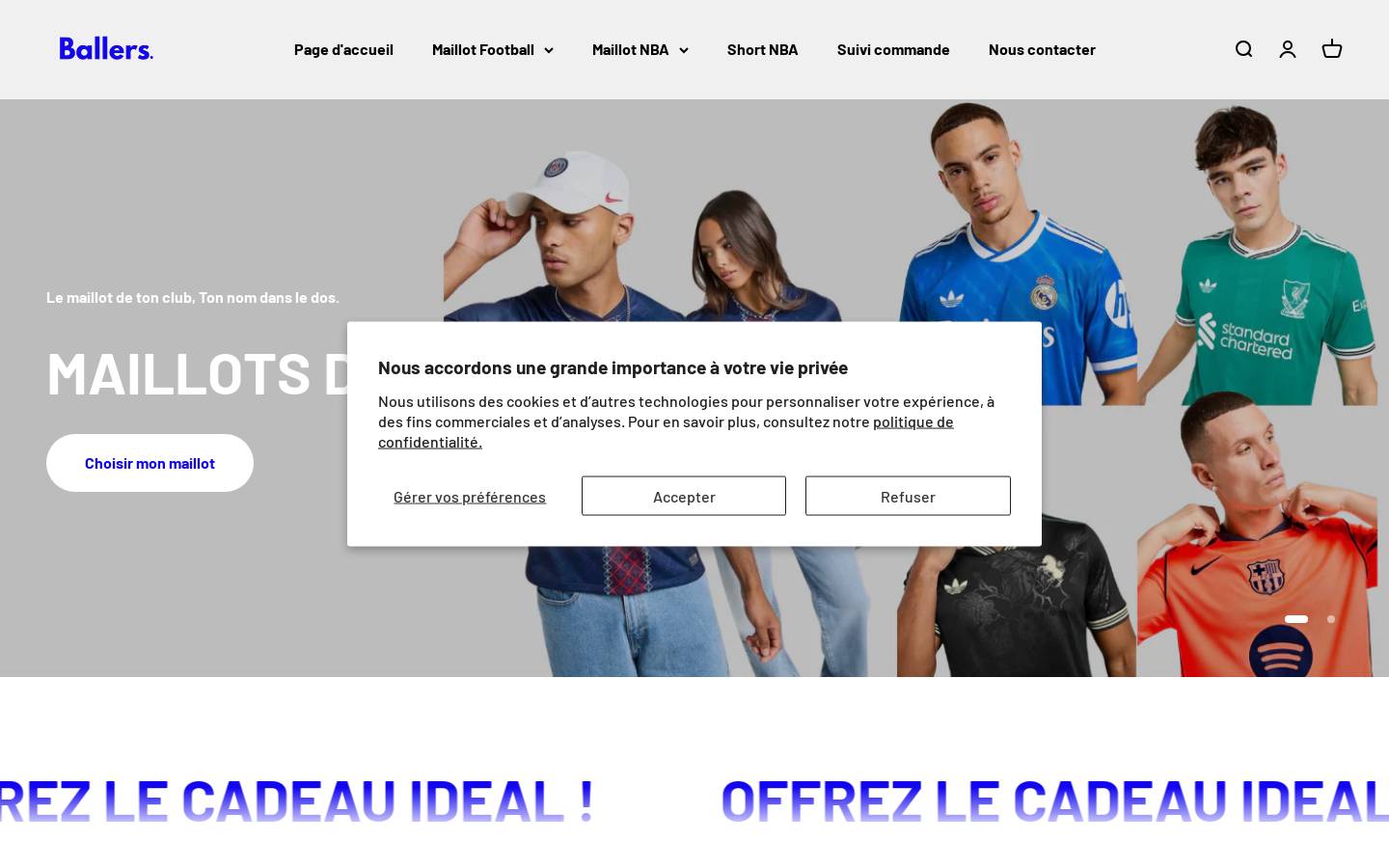 Ballers Store homepage screenshot