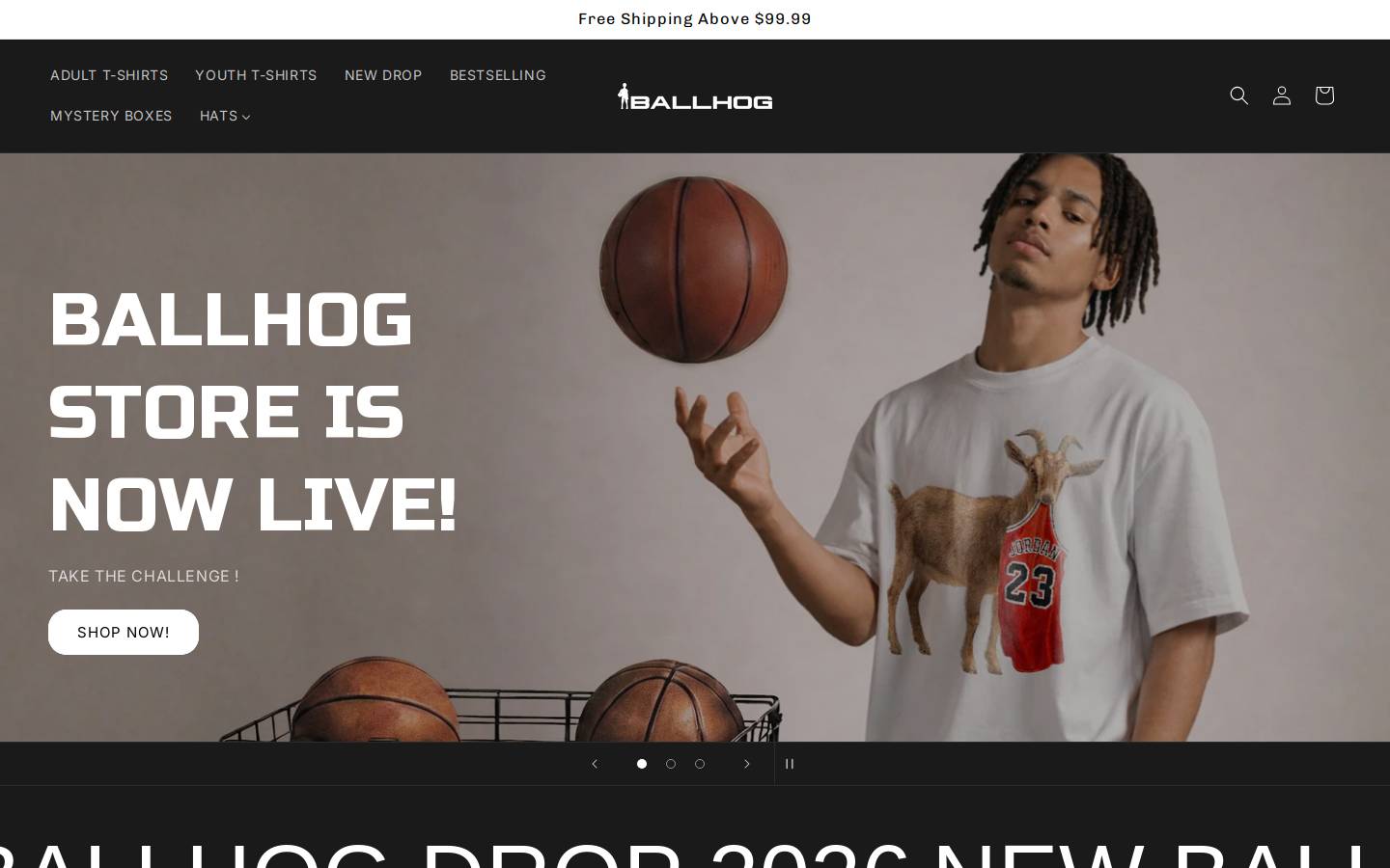 ballhog.com homepage screenshot
